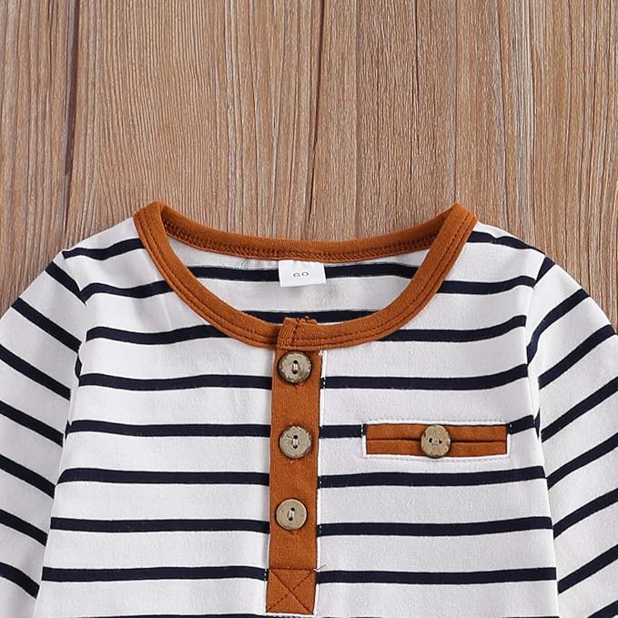 Newborn Baby Boy Girl Clothes Ribbed Knitted Cotton Long Sleeve Romper Long Pants Solid Color Fall Winter Outfits