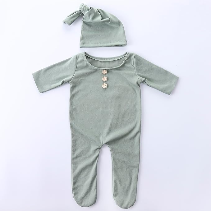 Holibeat Unisex Newborn Baby Christmas Green Posing Props Baby Girl Xmas Photography Outfits Infant Photoshoot (green)