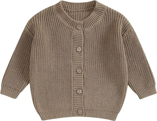 Newborn Baby Boy Girl Knit Sweater Cardigan Winter Warm Button Down Sweatshirt Top Outfit Cute Infant Fall Clothes