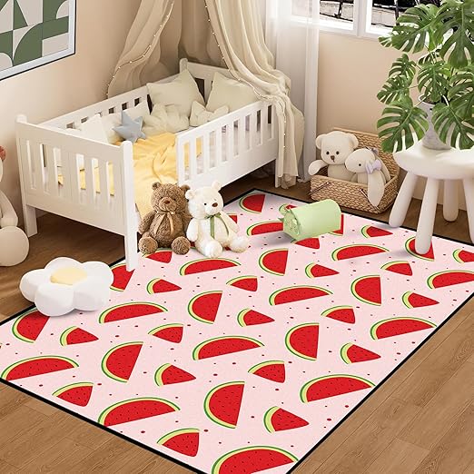 Watermelon Rug Red Area Rugs for Bedroom Dorm Living Room Watermelon Throw Rug Floor Mat Pad Doormat Carpet, 3' x 5'(90 x 160cm)