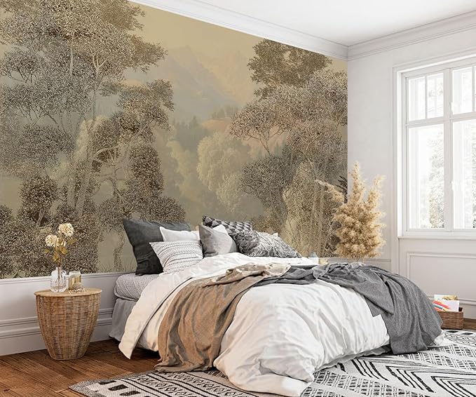 AFZEVEB-Tropical Jungle Wallpaper Landscape Tree Wall murals for Bedroom 182"x120"(Not Peel and Stick)