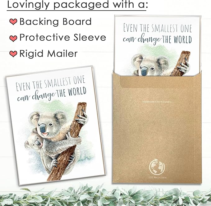 DREAM BIG PRINTABLES Koala Parent and Child Wall Art Print - Unframed - 8x10 | Inspirational Quote - Motivational Wall Art - Nursery Decor for Boys Room or Girls Room | Unisex Newborn Baby Gift