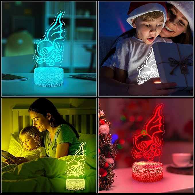 Officially Licensed Dog Man Night Light - Cat Kid LED Glow Light with Removable 7 Colors Base, Kids Bedroom Decor Bedside Lamp, Night Light for Kids, Christmas Birthday Gifts for Boys & Girls