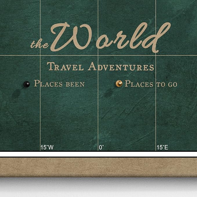 Canvas World Map with Cork Pin Board - English Lettering - Decorative Wall Decoration for All Rooms - Canvas Pictures with World Map Motif (150x100 cm, Pattern 4)