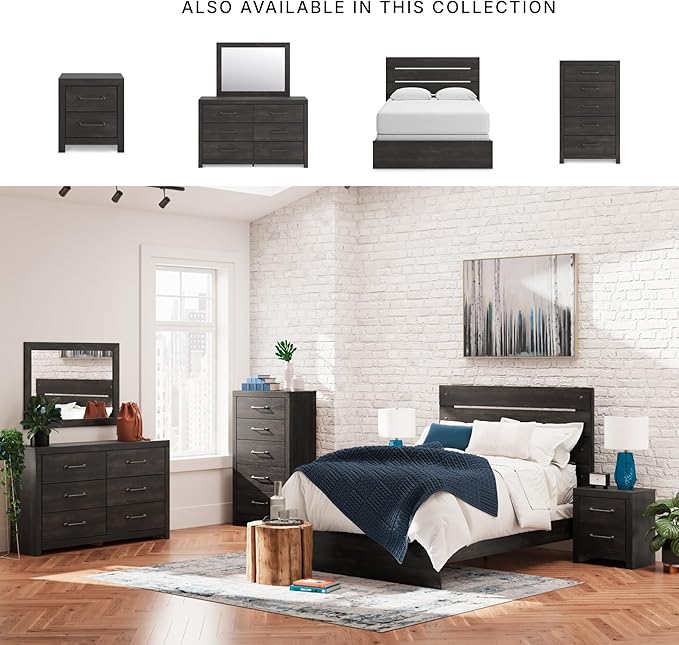 Signature Design by Ashley Delmorta Rustic 6-Drawer Dresser with Safety Stop, Gray