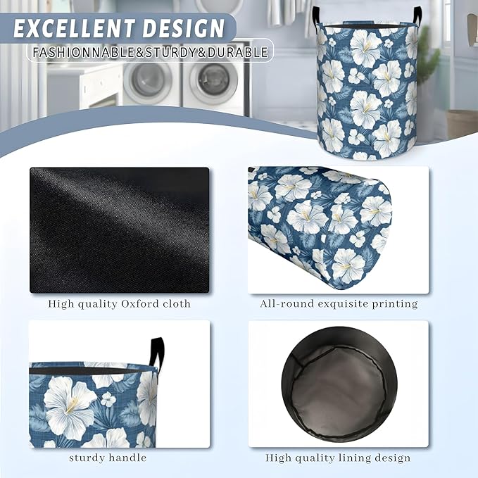 Cute Cat Close-Up Portrait Laundry Basket with Handles, 19.7"x15.7" Clothes Foldable Adorable Kittens Laundry Hamper Organizer for Dorm Nursery Bedroom Bathroom Decor, Toy Storage Bin for Kids