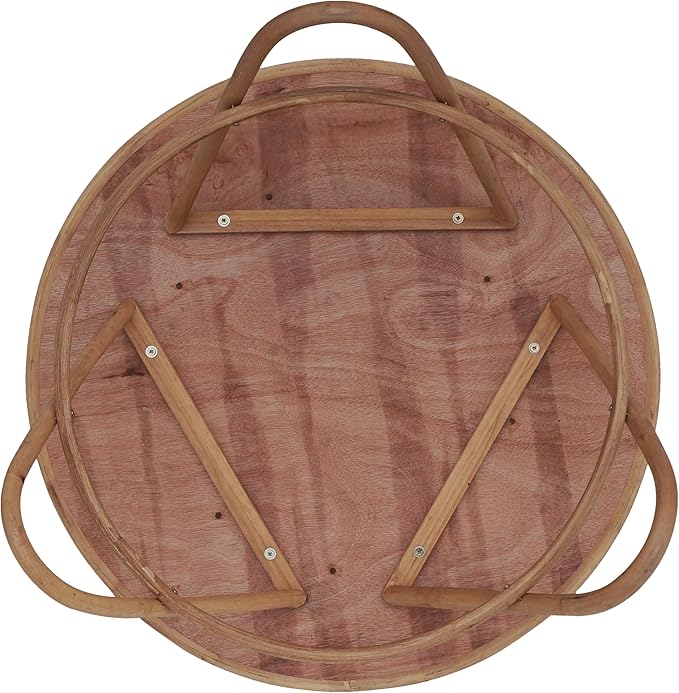 FINECASA Boho Rattan Coffee Table Round, Handwoven Modern Style Round Wicker Coffee Table for Living Room,32x18 '' Brown