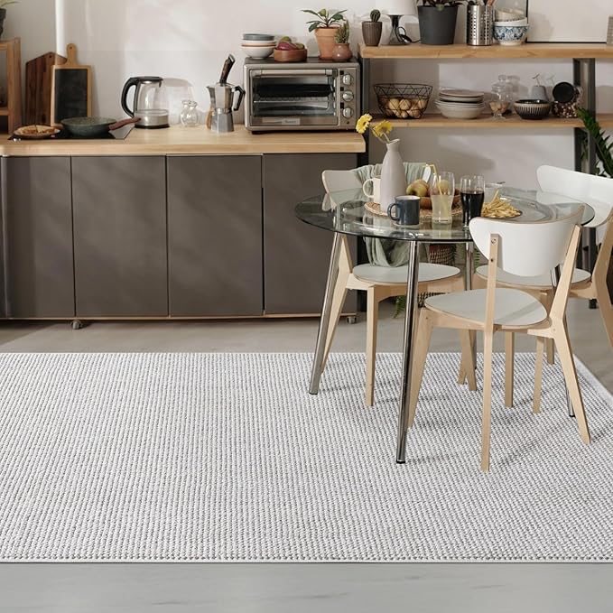 LUXE WEAVERS Solid Machine Woven Stone 5x7 Area Rug, Indoor Stain-Resistant Carpet