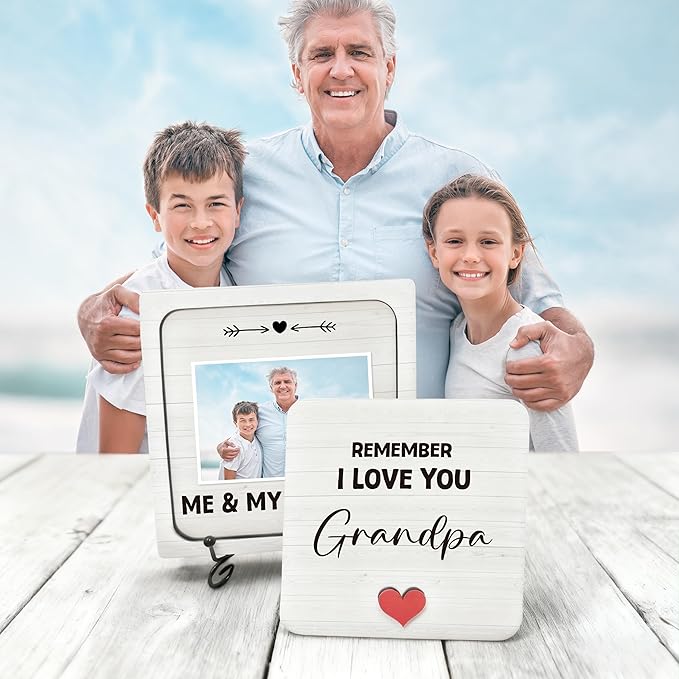 Me and My Grandpa Picture Frame, Baby Keepsake Photo, Grandpa Picture Frames Wooden Surprise Box, Gender Neutral Nursery Decor, Best Grandparent or First Father's Day Gifts