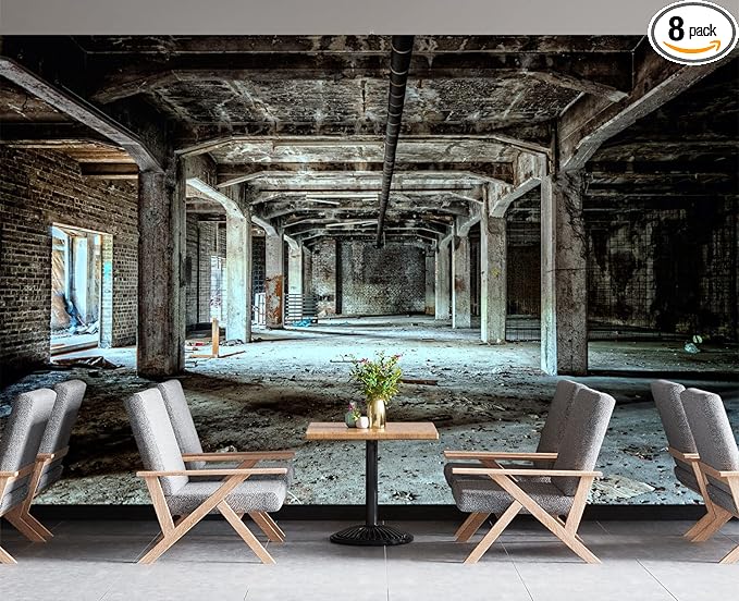 Abandoned Old Factory Buildings Wall Mural Wallpaper 178" x 117"