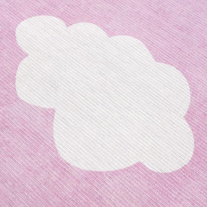 Hauteloom Nizar Girls Room, Nursery Machine Washable Area Rug - Clouds - Pink, Cream - 5'3" x 7'3"