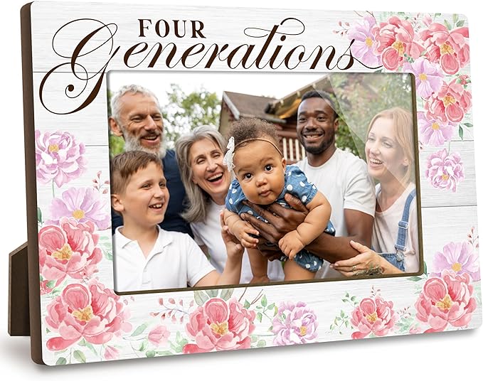 First Christmas Baby Picture Frame - Gender Reveal Decorations and Baby Shower Gifts for New Mom Grandparent Pregnancy Announcement Newborn Nursery 4 X 6 Inch Grandparent Keepsake Frame Decor - A22