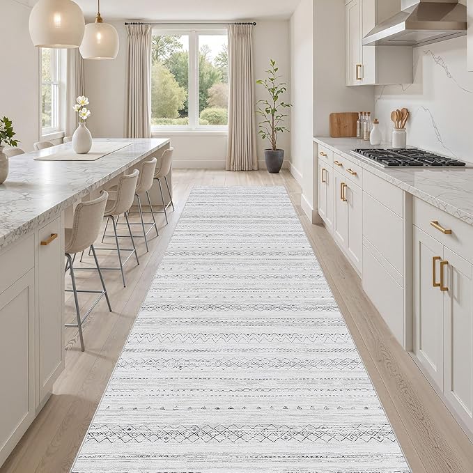Area Rugs for Living Room Washable Living Room Rug Soft Neutral Indoor Floor Carpet Non-Slip Stain Resistant Modern Boho Rugs for Bedroom Dining Room Kids Room Nursery Office Home Grey