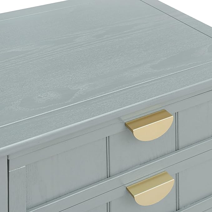 Nightstand, End Table with 2 Drawers, Mid Century Modern Side Table with Shelf Storage Bed Night Stand Accent Table for Bedroom, Living Room… (Light Green-C)