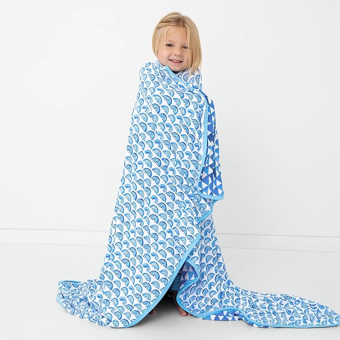 Little Sleepies Cloud Blanket, Soft Viscose from Bamboo Toddler & Baby Blanket for Boys & Girls, Lightweight, Perfect for Hot Sleepers, 50" x 50", Large (Blue Rainbows)