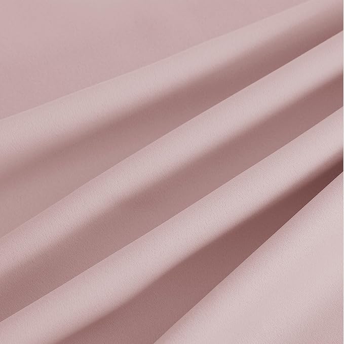 NICETOWN Blush Pink Room Darkening Curtains 96 Inches Long 2 Panels for Girls Room, Bedroom, Nursery Thermal Insulated Blackout Drapes Solid Grommet Noise Reducing Window Curtains, W40