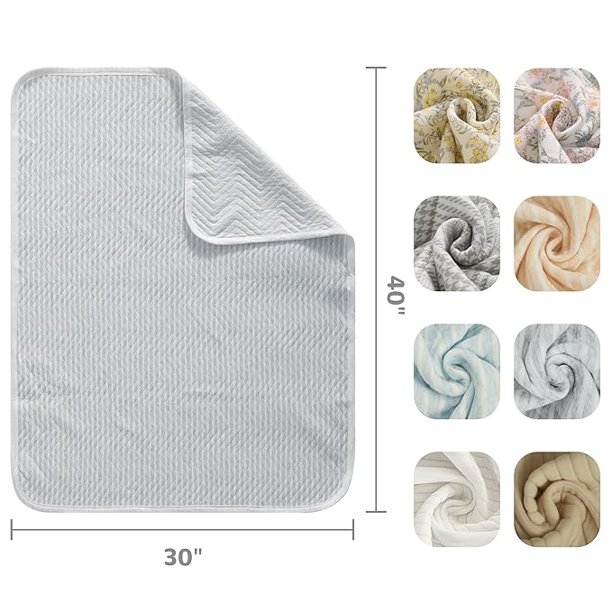 NTBAY Jersey Cotton Quilted Toddler Blanket, Breathable and Warm for Boys and Girls Baby Blanket, 30x40 Inches, Grey Wave