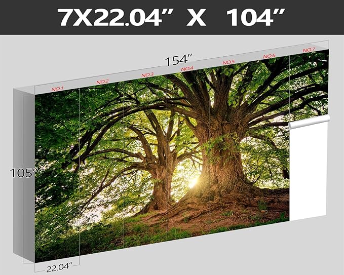 XMPMBM-Sunshine Forest backsplash Decorative Wallpaper Large Tree Bedroom Bathroom Wall Mural- W 154" X H 105"（112 Square Foot）