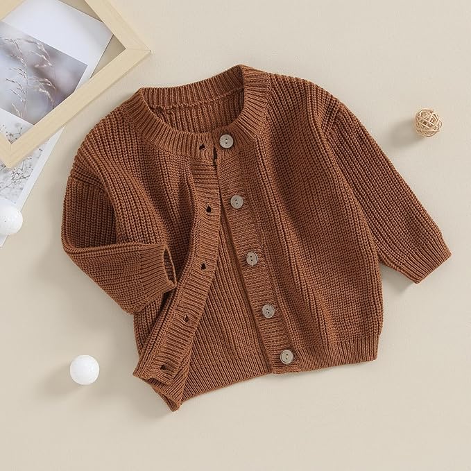 Newborn Baby Boy Girl Knit Sweater Cardigan Winter Warm Button Down Sweatshirt Top Outfit Cute Infant Fall Clothes