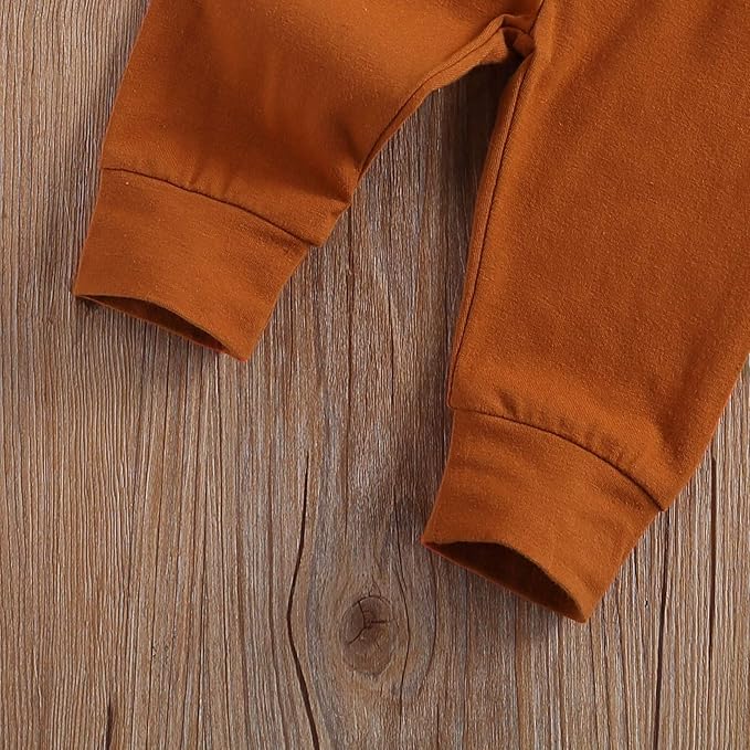 Newborn Baby Boy Girl Clothes Ribbed Knitted Cotton Long Sleeve Romper Long Pants Solid Color Fall Winter Outfits