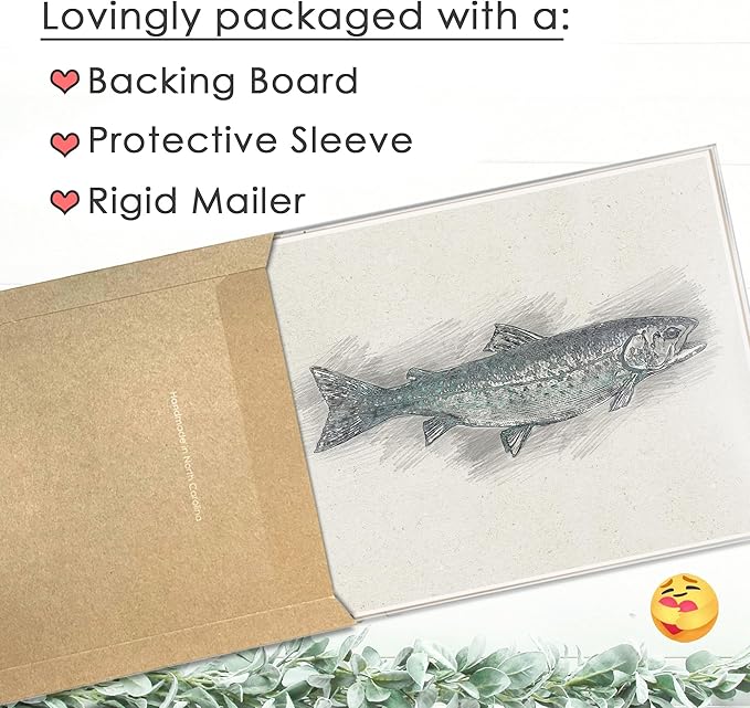 DREAM BIG PRINTABLES Fishing Decor Sketches Wall Art Prints (Set of 6) - 11x14s | Great Gift for Fishermen