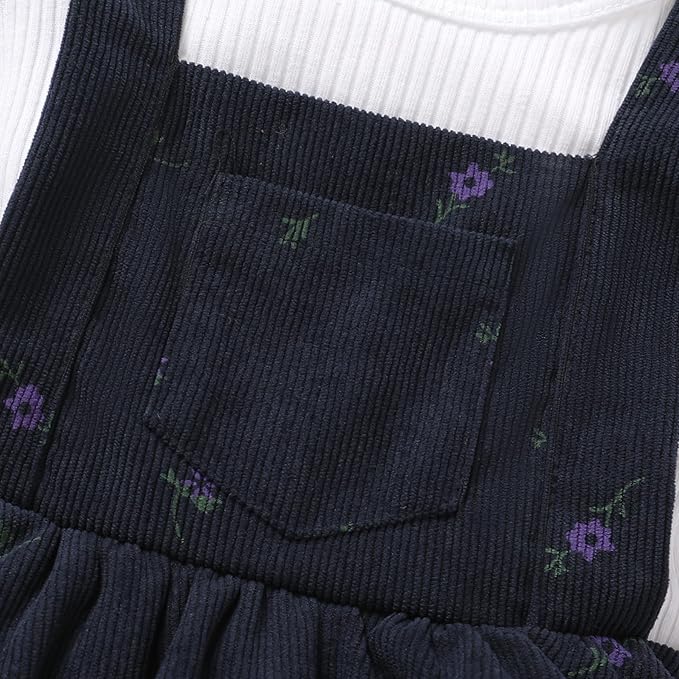 YOUNGER TREE Newborn Baby Girl Fall Winter Outfits Long Sleeve Romper Corduroy Overall Dress Infant Skirt Clothes Sets