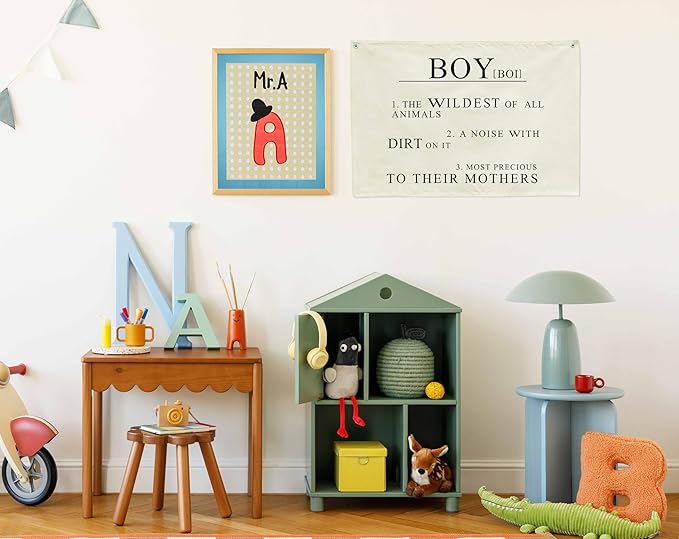 Boy the Wildest of All Animals-Rectangular Banner Flag Poster Wall Decor for Baby Boy Kids-Nursery Above Crib Bedroom Playroom Door Wall Decorations-Boy Present-Birthday Baby,Shower Christmas Gift