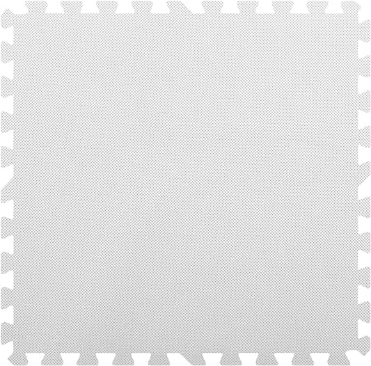 Flooring Inc's 1/2" Soft Non-Toxic Baby Play Mat, Toddler Playmat, Colorful Puzzle PlayMat, Floor Mats for Kids & Babies, EVA Foam Interlocking Tiles for Nursery & Playroom | White, 4 Tiles, 16 Sq/Ft