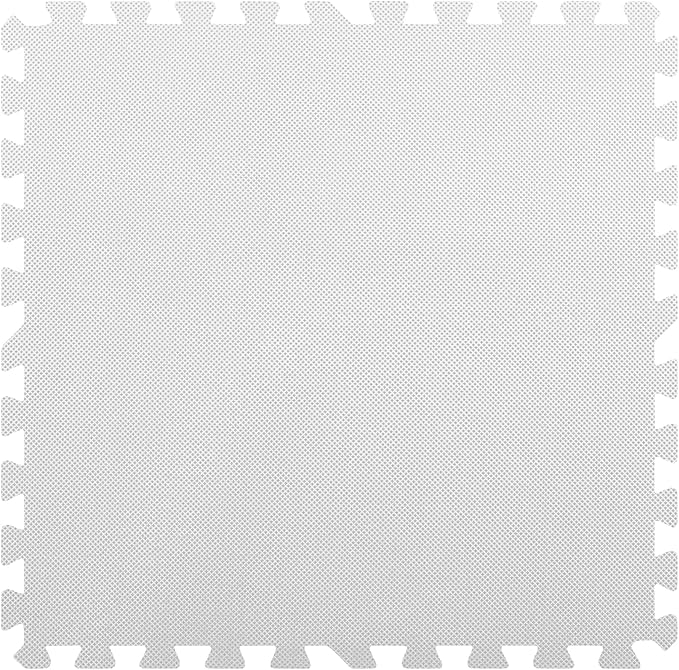 Flooring Inc's 1/2" Soft Non-Toxic Baby Play Mat, Toddler Playmat, Colorful Puzzle PlayMat, Floor Mats for Kids & Babies, EVA Foam Interlocking Tiles for Nursery & Playroom | White, 20 Tiles, 80 Sq/Ft