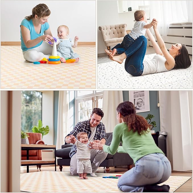 Reversible Play Mat 82” x 55” - for Infants, Babies, Toddlers, Kids | Waterproof, Durable, Non-Toxic, Easy-to-Clean | Thick & Large Soft Foam Floor Mat for Gym, Nursery, Playroom