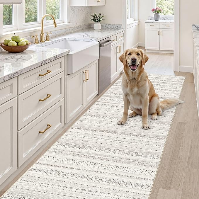 Area Rugs for Living Room Washable Living Room Rug Soft Neutral Indoor Floor Carpet Non-Slip Stain Resistant Modern Boho Rugs for Bedroom Dining Room Kids Room Nursery Office Home Brown