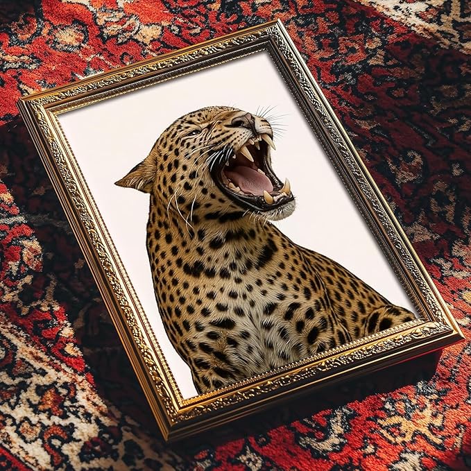 Mynotix Vintage Leopard Poster Set of 6, Trendy Cheetah Y2K Wall Art, Fashion Martini Wall Decor Preppy Girl Canvas Paintings Prints Artwork for Living Room Bedroom Dorm 12x16 inch Unframed