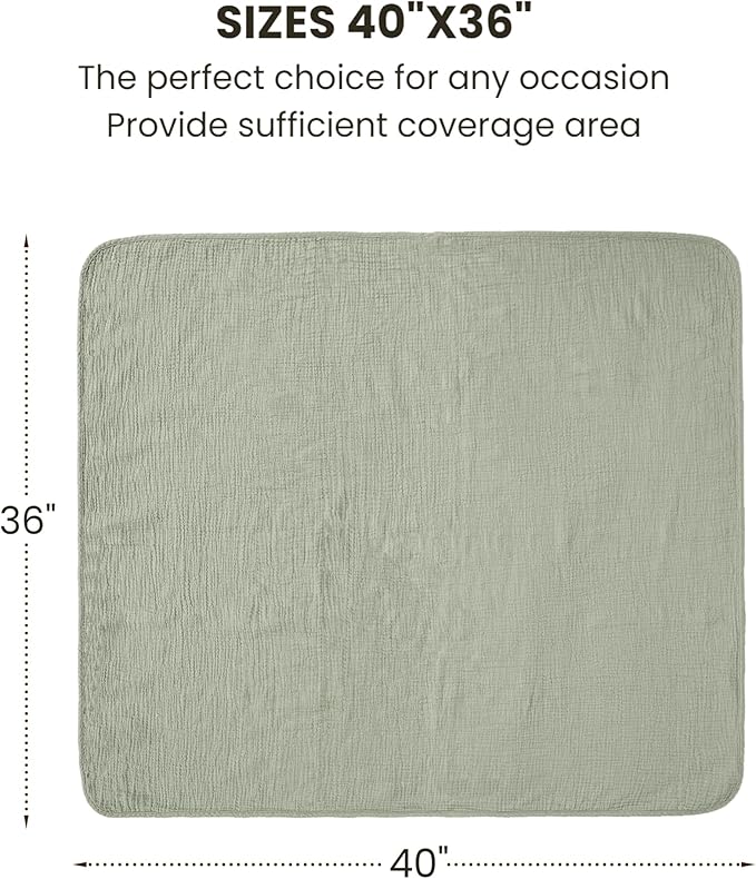 Konssy Muslin Baby Blankets for Girls Boys, 100% Cotton Crib Blanket for Baby Infant Toddler, Super Soft and Lightweight Nursery Blankets 40"x36"（Rabbit