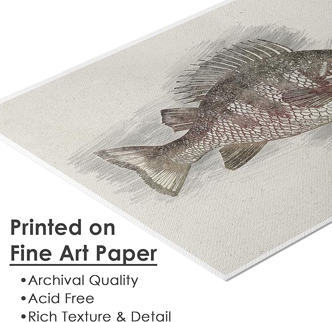 DREAM BIG PRINTABLES Fishing Decor Sketches Wall Art Prints (Set of 6) - 8x10s | Great Gift for Fishermen
