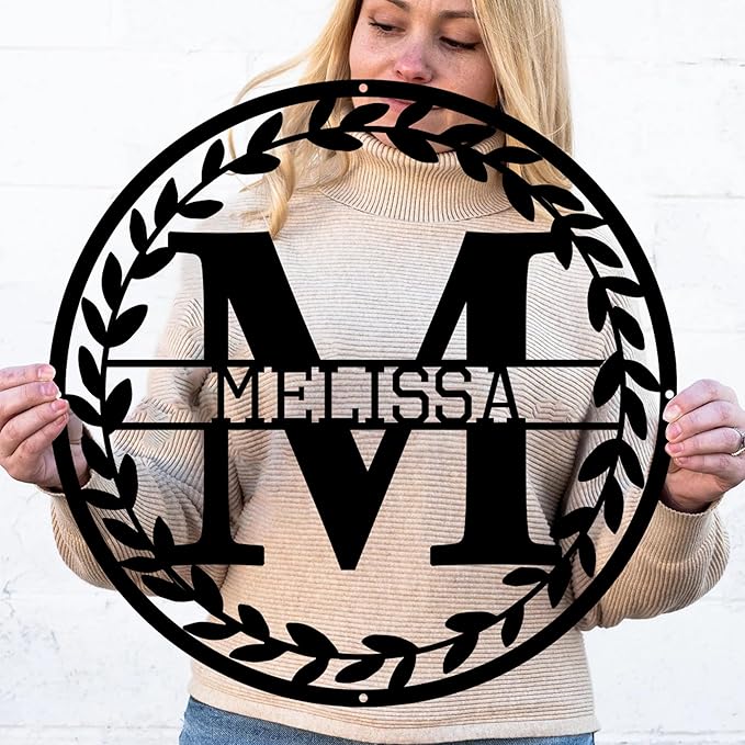 Personalized Last Name Signs, Custom Metal Sign, Split Letter Monogram Wall Decor, Indoor/Outdoor Wall Art, Personalized Wedding Gifts for Newlyweds, Housewarming/New Home Gift