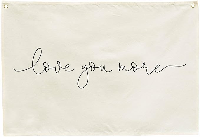 Nursery Banner Wall Decor-Boho Rectangular Banner Pennant Poster Flags-for Baby Boy Girl Room Home Playroom Dorm Classroom-Baby Present Shower Birthday Christmas-Love You More-28.5x20 Inches