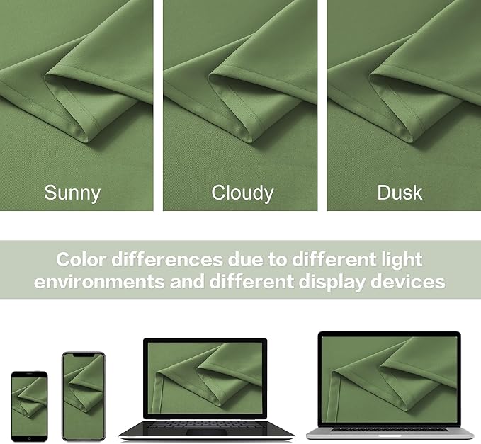 Blackout Curtains Sage Green for Bedroom Living Room 84 Inches Long - Back Tab and Rod Pocket Thermal Insulated Room Darkening Curtains(2 Panels, 52 W x 84 L)