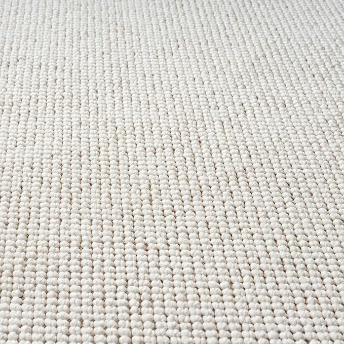 LUXE WEAVERS Solid Machine Woven Cream 5x7 Area Rug, Indoor Stain-Resistant Carpet