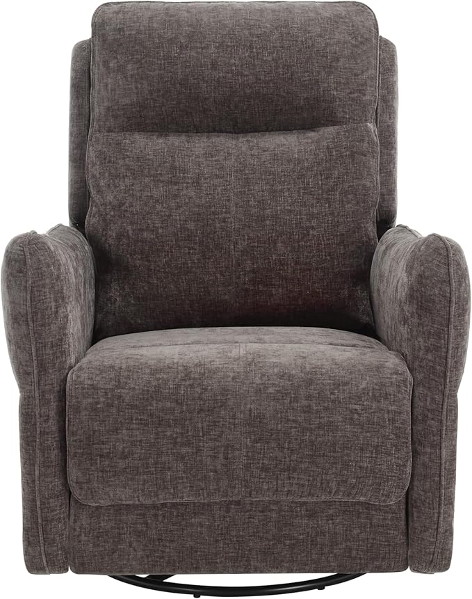 MINCETA Power Recliner Chairs,Modern Upholstered 270 Swivel Nursery Rocker Glider Recliner for Living Room,Set of 2,Chenille Velvet in Dark Gray