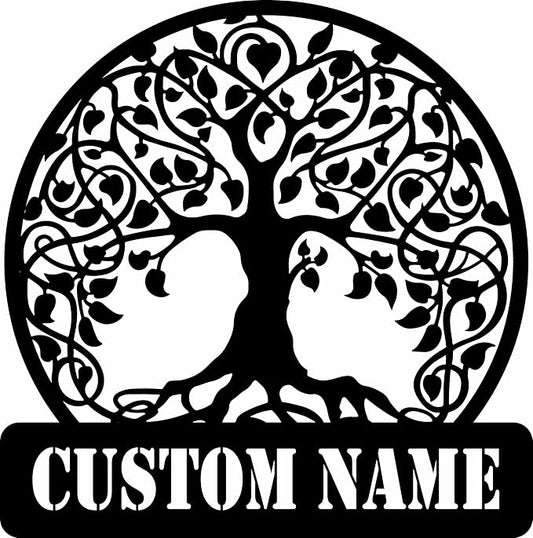 Custom Signs Outdoor Metal, Personalized Tree of Life Metal Wall Art, Personalized Family Name Sign, Monogram Decor for Home, Personalized Christmas/Wedding/New Home Gift