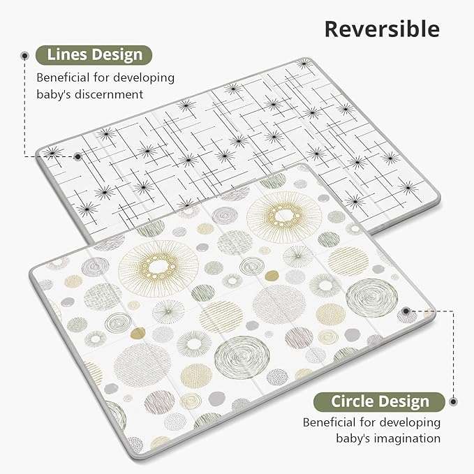 Extra Large Baby Play Mat 79x71, Foldable, Waterproof, Safe & Thick Playmats for Babies and Toddlers, Indoor & Outdoor Use