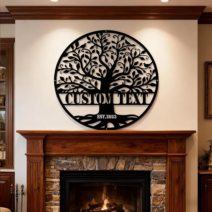 Metal Signs Customized, Tree of Life Last Name Signs Personalized, Family Name Sign, Custom Signs Outdoor Metal, Personalized Wedding/Anniversary/Housewarming Gift