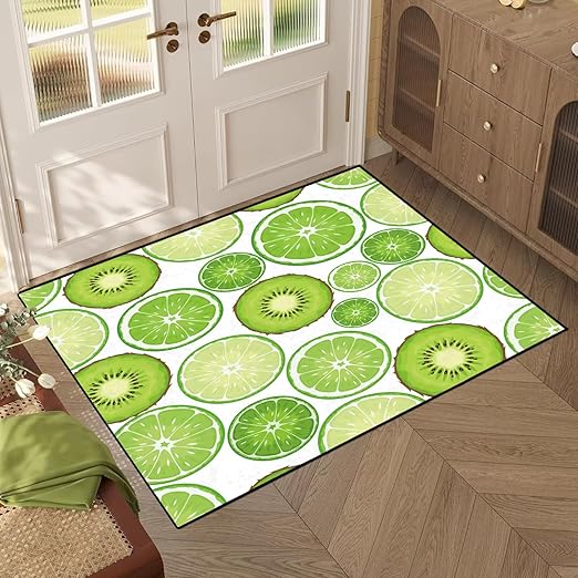 Kiwi Fruit Rug Green Area Rugs for Bedroom Dorm Living Room Chinese Gooseberry Throw Rug Floor Mat Pad Doormat Carpet, 6' x 9'(180 x 275cm)