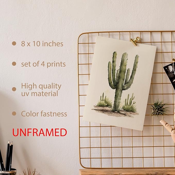 Hxlac Western Cowboy Nursery Wall Art Prints Set of 4 UNFRAMED - Western Wall Decor for Toddler Baby Boy Room, Cowboy Nursery Decor Pictures Wall Decor (8x10 Inches)
