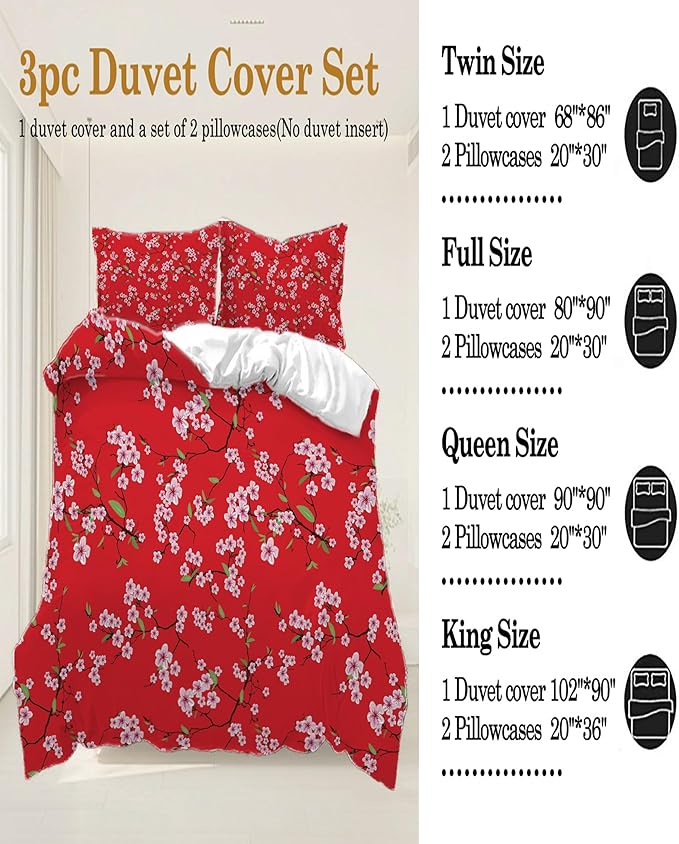 Botanical Floral Duvet Cover Queen Flower Duvet Cover Girls Cottagecore Bedding Set Queen 3 Pieces Comforter Cover Vintage Garden Floral Bedding Quilt Cover with Zipper Closure