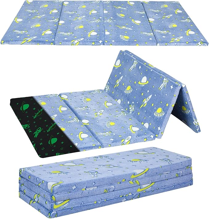 MeMoreCool Kids Floor Futon Mattress, Play Mat Muscle Mat Large 6x4 FT, Thicken Foam Tatami Mattress for Children Play Area, Foldable Sleeping Crawling Pad for Playroom
