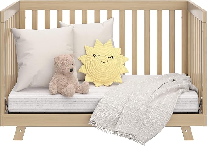 Storkcraft Beckett 3-in-1 Convertible Crib (Driftwood) – GREENGUARD Gold Certified, Fits Standard Crib Mattress, Converts to Toddler Bed and Daybed, 4 Mattress Heights, Grow-with-Me Design