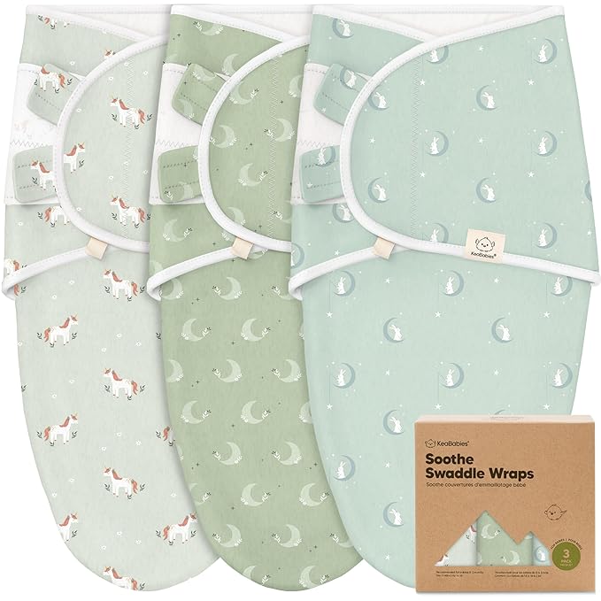 3-Pack Organic Baby Swaddle Sleep Sacks - Swaddles for Newborns, Infant 0-3 Months, Baby Girls, Boys, Soft & Snug Newborn Sleep Sack, Nursery Swaddling Blankets (Lunaris)