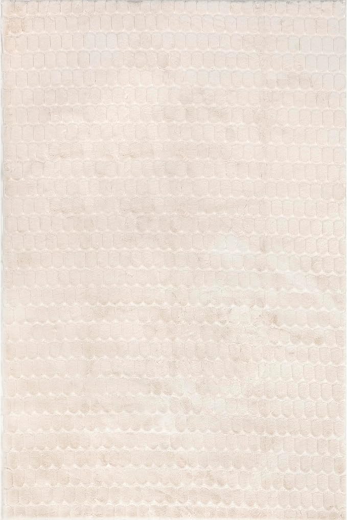 nuLOOM Nia Beige, 3'9" x 6', Cozy Shag, Fluffy and Soft, High Traffic, Stain Resistant, Easy Clean, Durable Machine Washable Area Rug for Bedroom, Living Room, Dining, Den, Foyer, Entryway