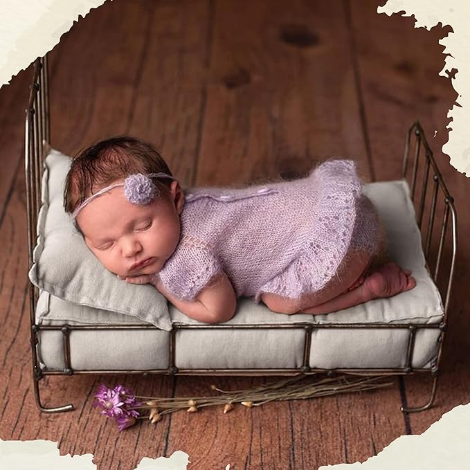 M&G House Newborn Photography Props Mattress Pillow Photography Accessories Baby Photoshoot Props Bed Mattress Bed Mat(White)